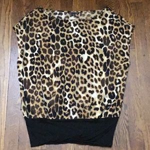 Banded Botton Leopard Top